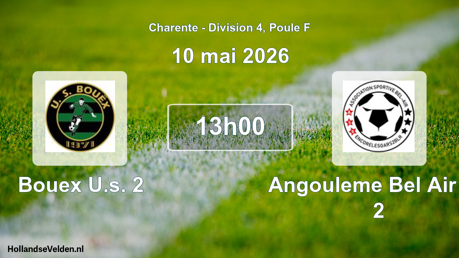 Geplande wedstrijd: Bouex U.s. 2 - Angouleme Bel Air As 2 (10 mei 2026)