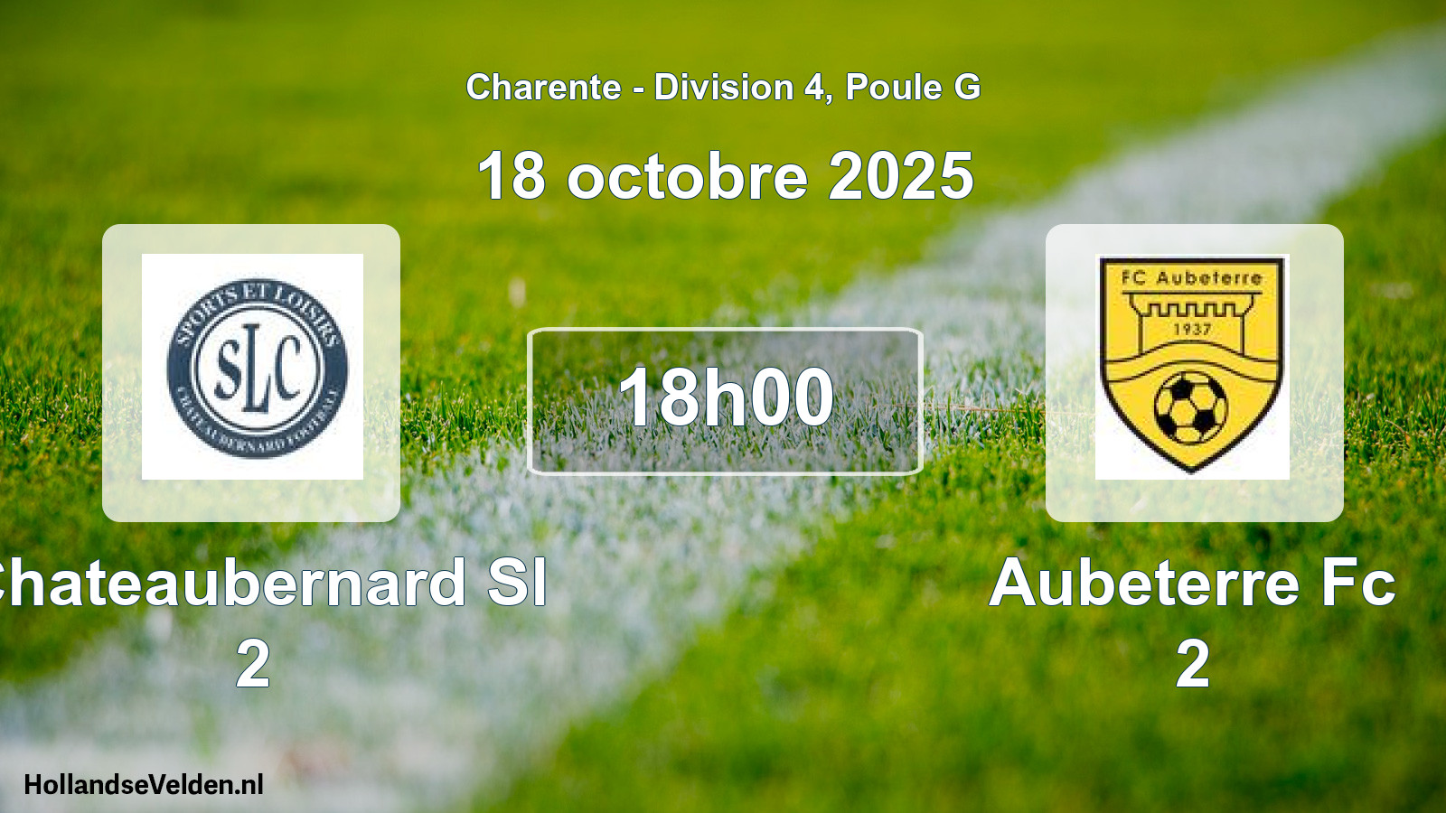 Geplande wedstrijd: Chateaubernard Sl 2 - Aubeterre Fc 2 (18 octobre 2025)