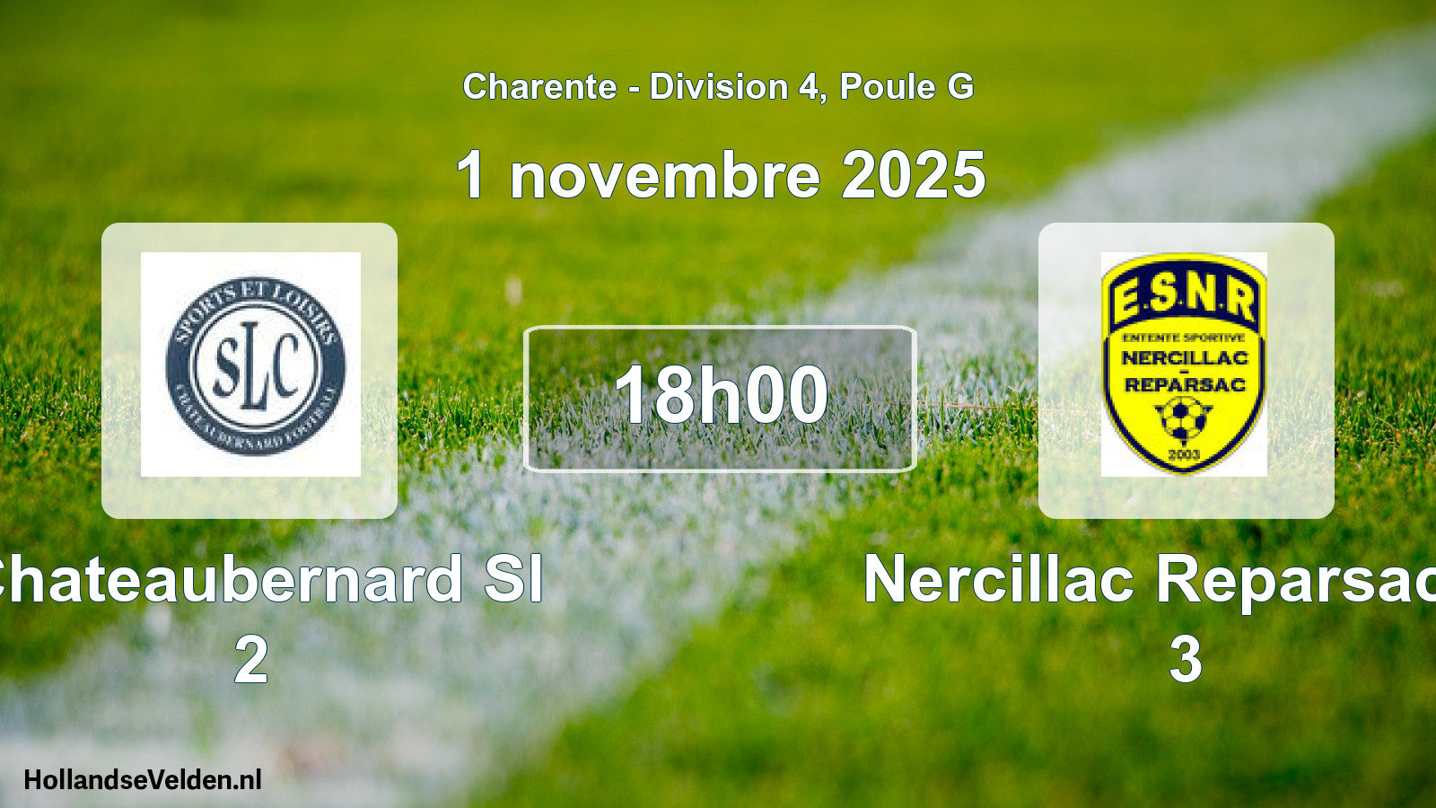 Geplande wedstrijd: Chateaubernard Sl 2 - Nercillac Reparsac E 3 (1 novembre 2025)