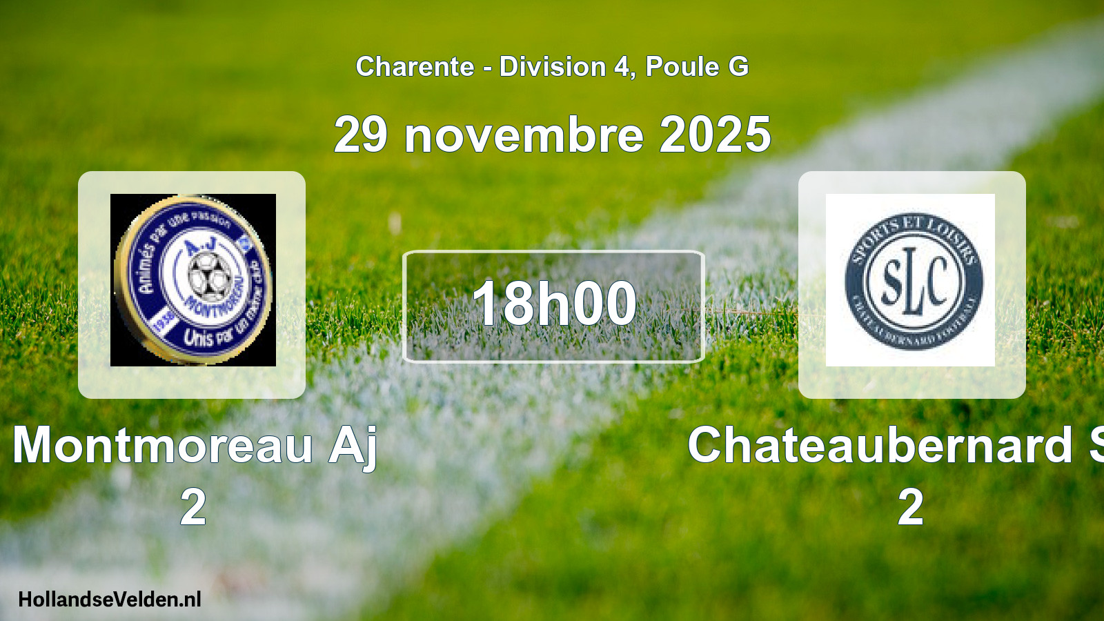 Geplande wedstrijd: Montmoreau Aj 2 - Chateaubernard Sl 2 (29 novembre 2025)