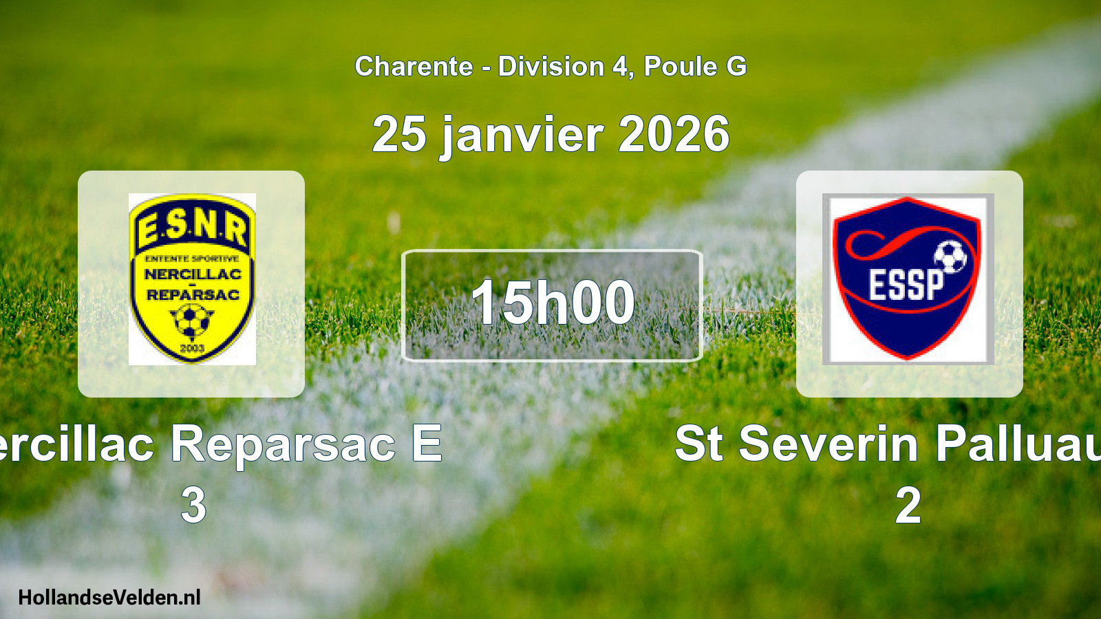 Geplande wedstrijd: Nercillac Reparsac E 3 - St Severin Palluaud 2 (25 janvier 2026)