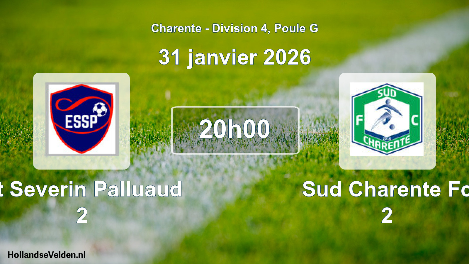 Geplande wedstrijd: St Severin Palluaud 2 - Sud Charente Fc 2 (31 janvier 2026)