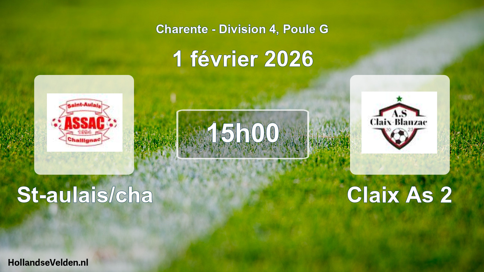 Scheduled Match: St-aulais/cha - Claix As 2 (1 February 2026)