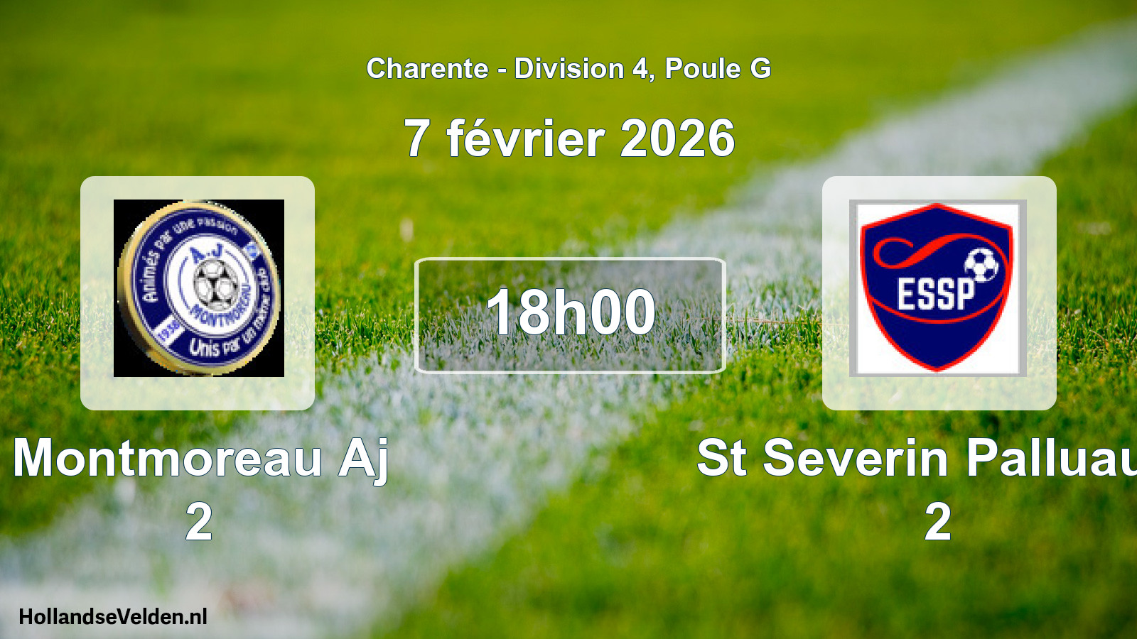 Geplande wedstrijd: Montmoreau Aj 2 - St Severin Palluaud 2 (7 février 2026)