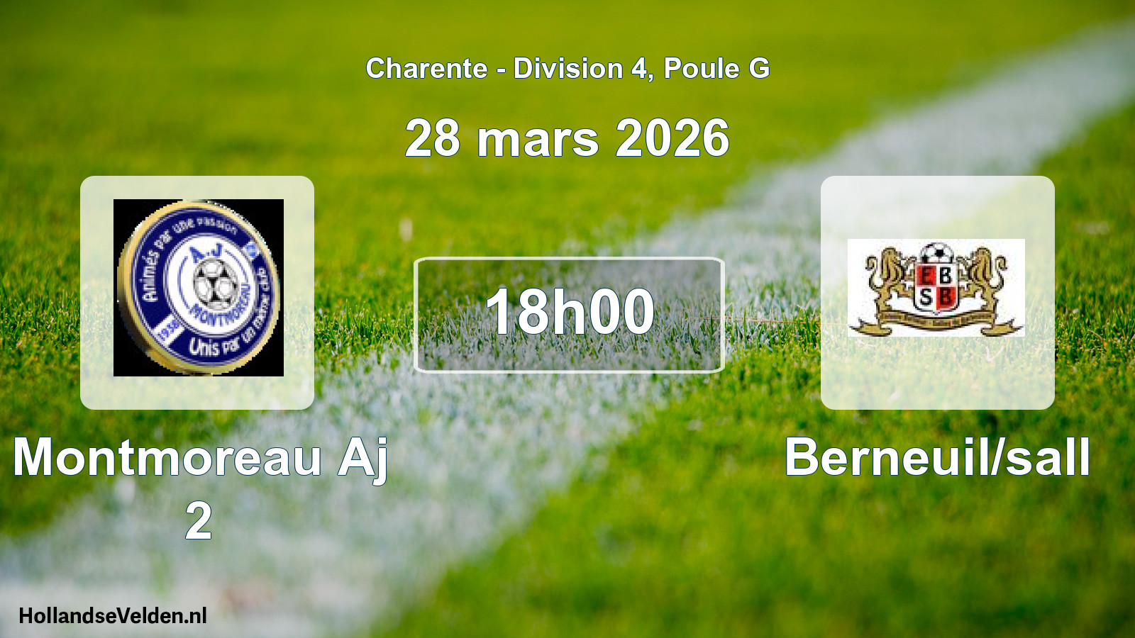Scheduled Match: Montmoreau Aj 2 - Berneuil/sall (28 March 2026)
