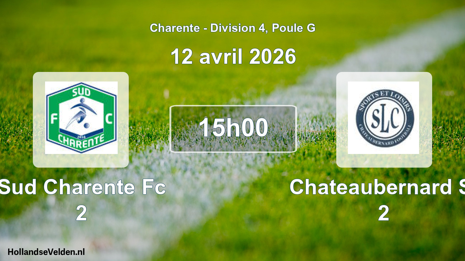 Geplande wedstrijd: Sud Charente Fc 2 - Chateaubernard Sl 2 (12 april 2026)