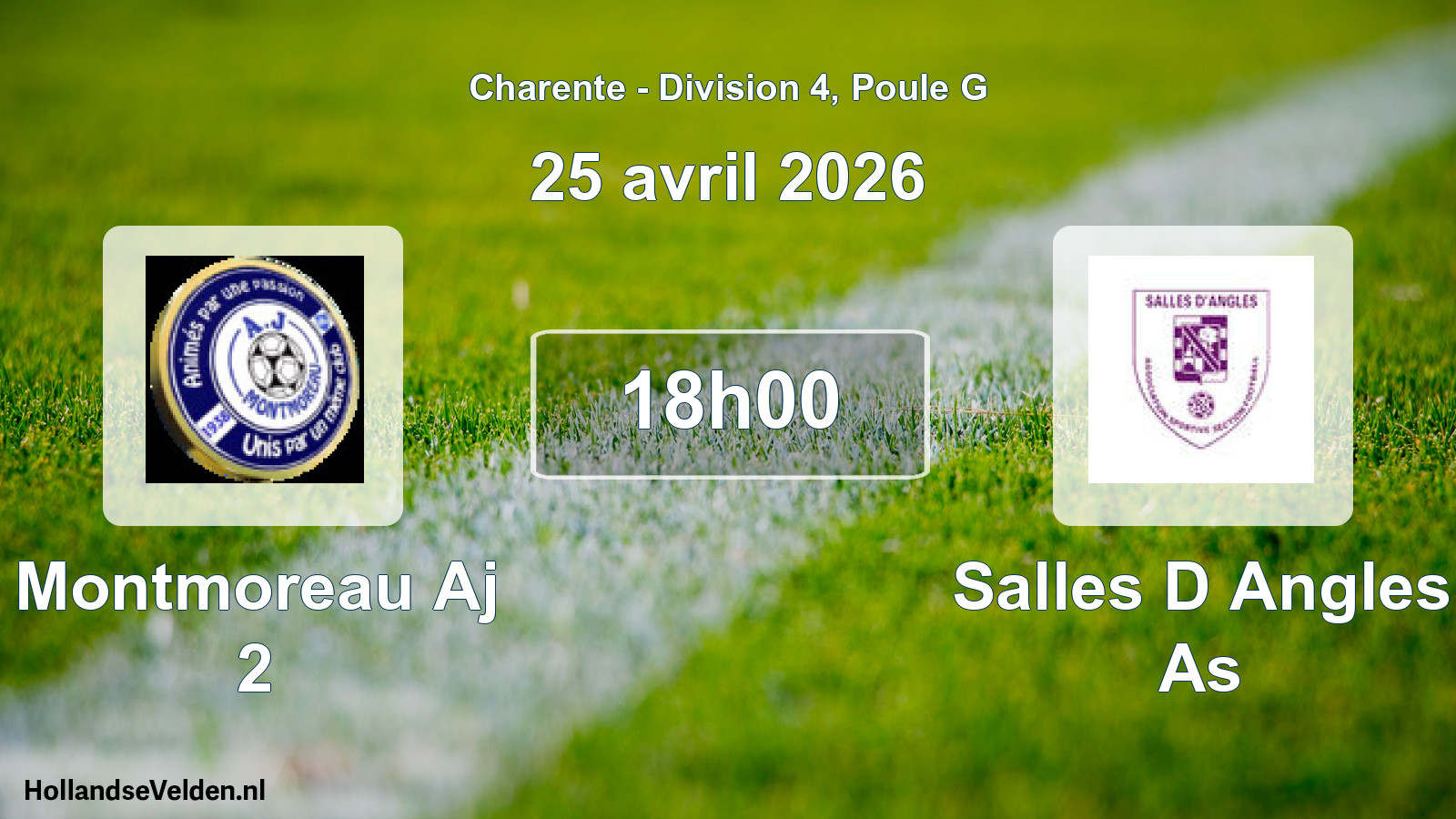 Geplande wedstrijd: Montmoreau Aj 2 - Salles D Angles As (25 avril 2026)