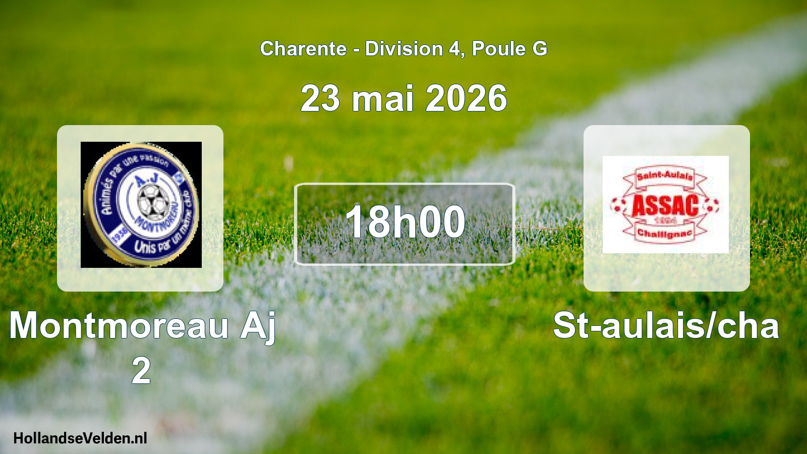 Scheduled Match: Montmoreau Aj 2 - St-aulais/cha (23 May 2026)