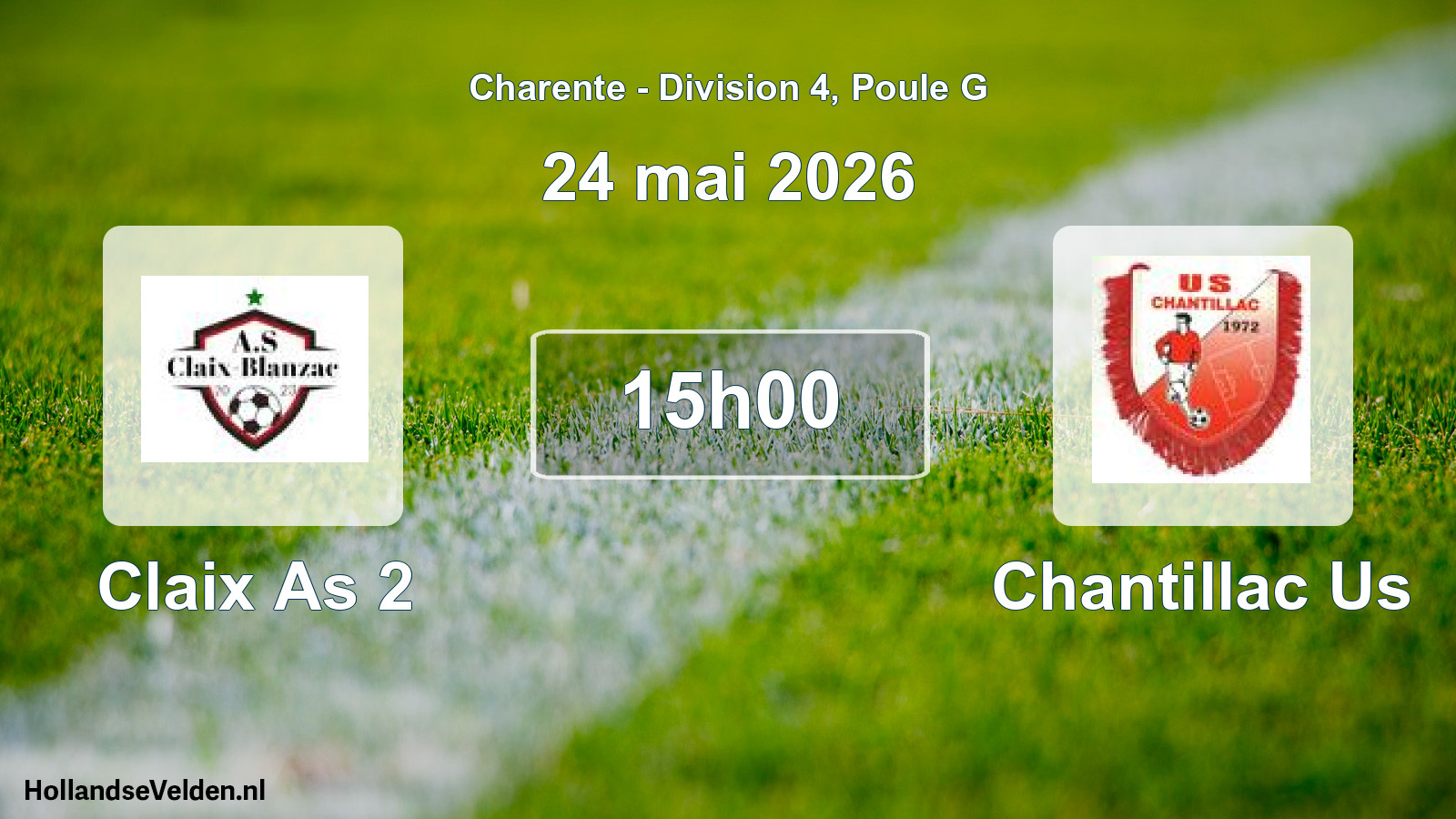Geplande wedstrijd: Claix As 2 - Chantillac Us (24 mei 2026)