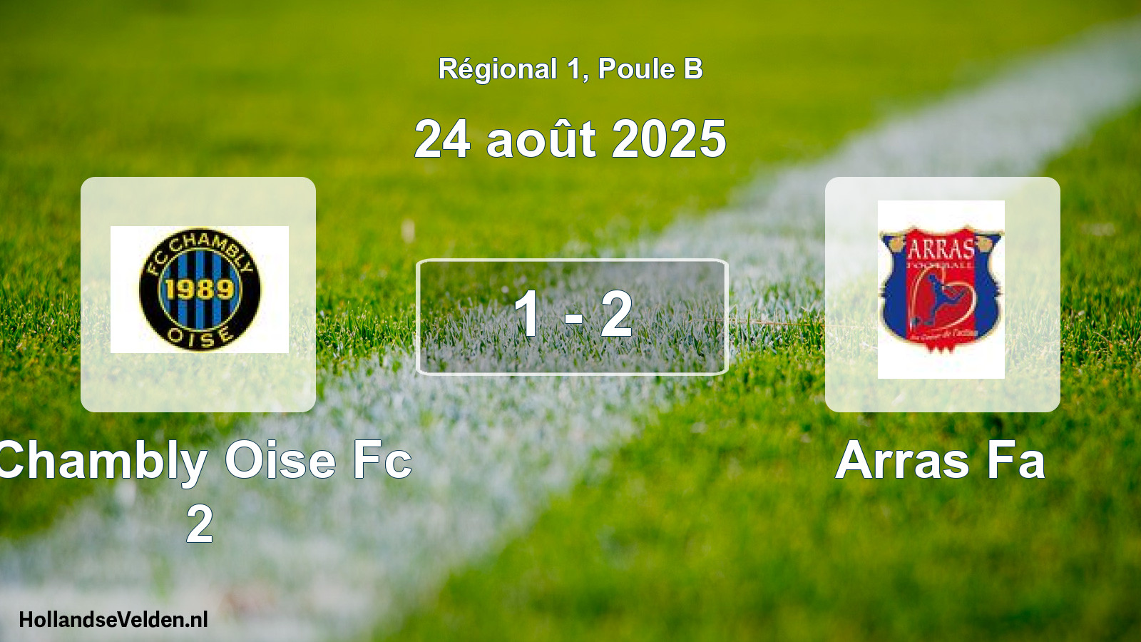 Gespeelde wedstrijd: Chambly Oise Fc 2 - Arras Fa 1 - 2 (24 augustus 2025)