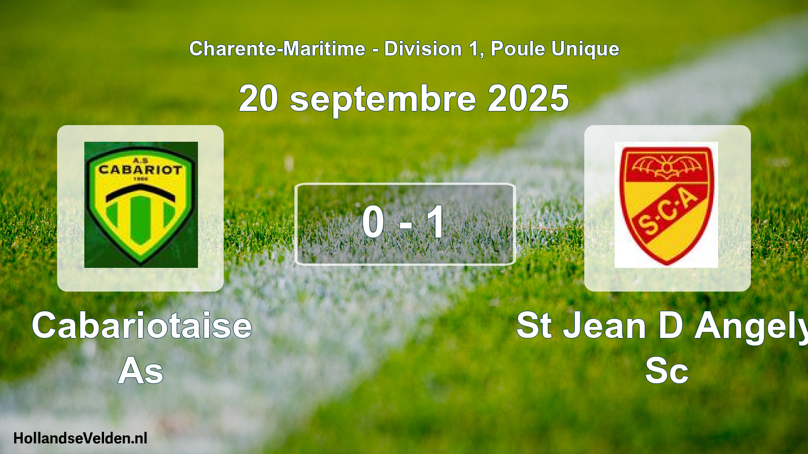 Gespeelde wedstrijd: Cabariotaise As - St Jean D Angely Sc 0 - 1 (20 septembre 2025)