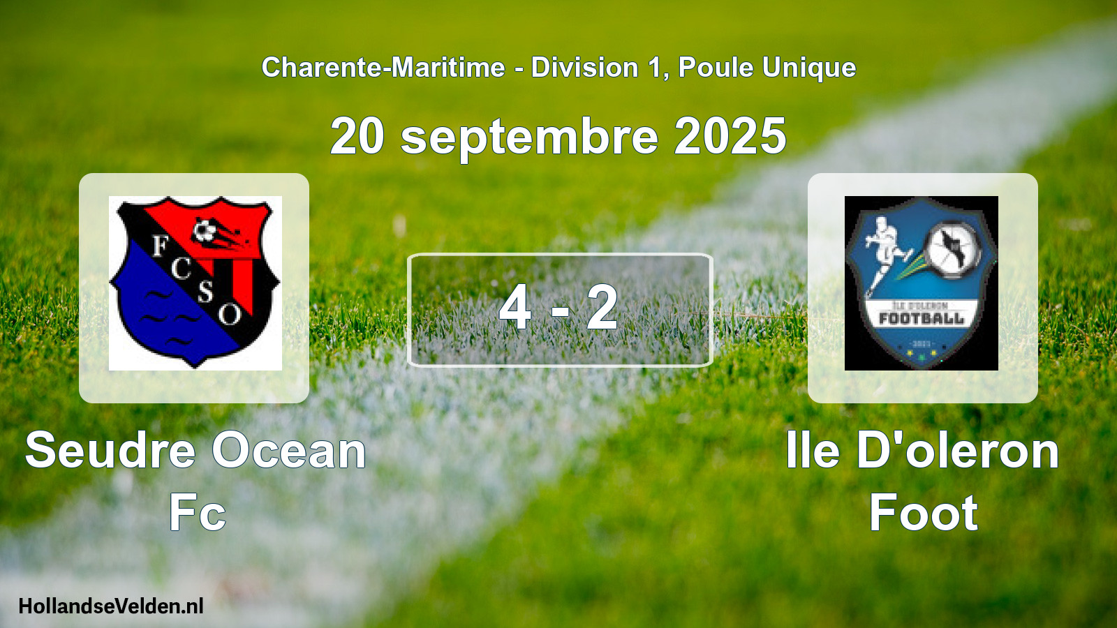 Gespeelde wedstrijd: Seudre Ocean Fc - Ile D'oleron Foot 4 - 2 (20 septembre 2025)