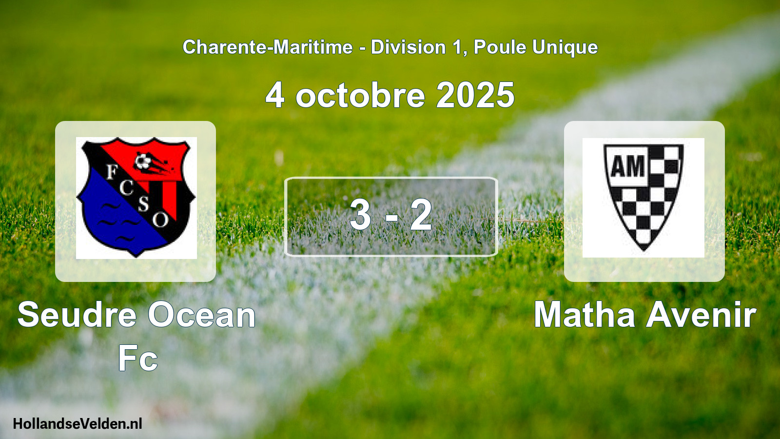 Gespeelde wedstrijd: Seudre Ocean Fc - Matha Avenir 3 - 2 (4 octobre 2025)