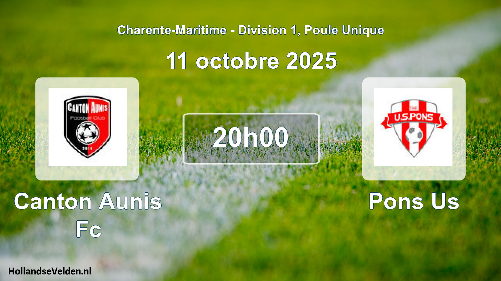 Geplande wedstrijd: Canton Aunis Fc - Pons Us (11 octobre 2025)