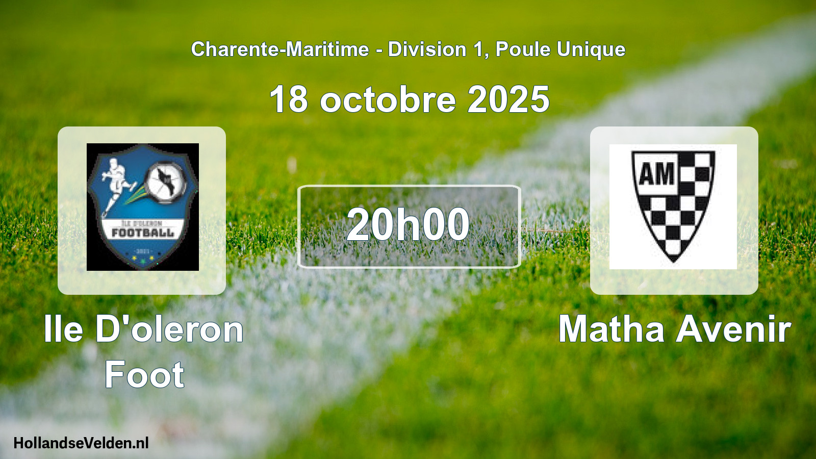 Geplande wedstrijd: Ile D'oleron Foot - Matha Avenir (18 octobre 2025)