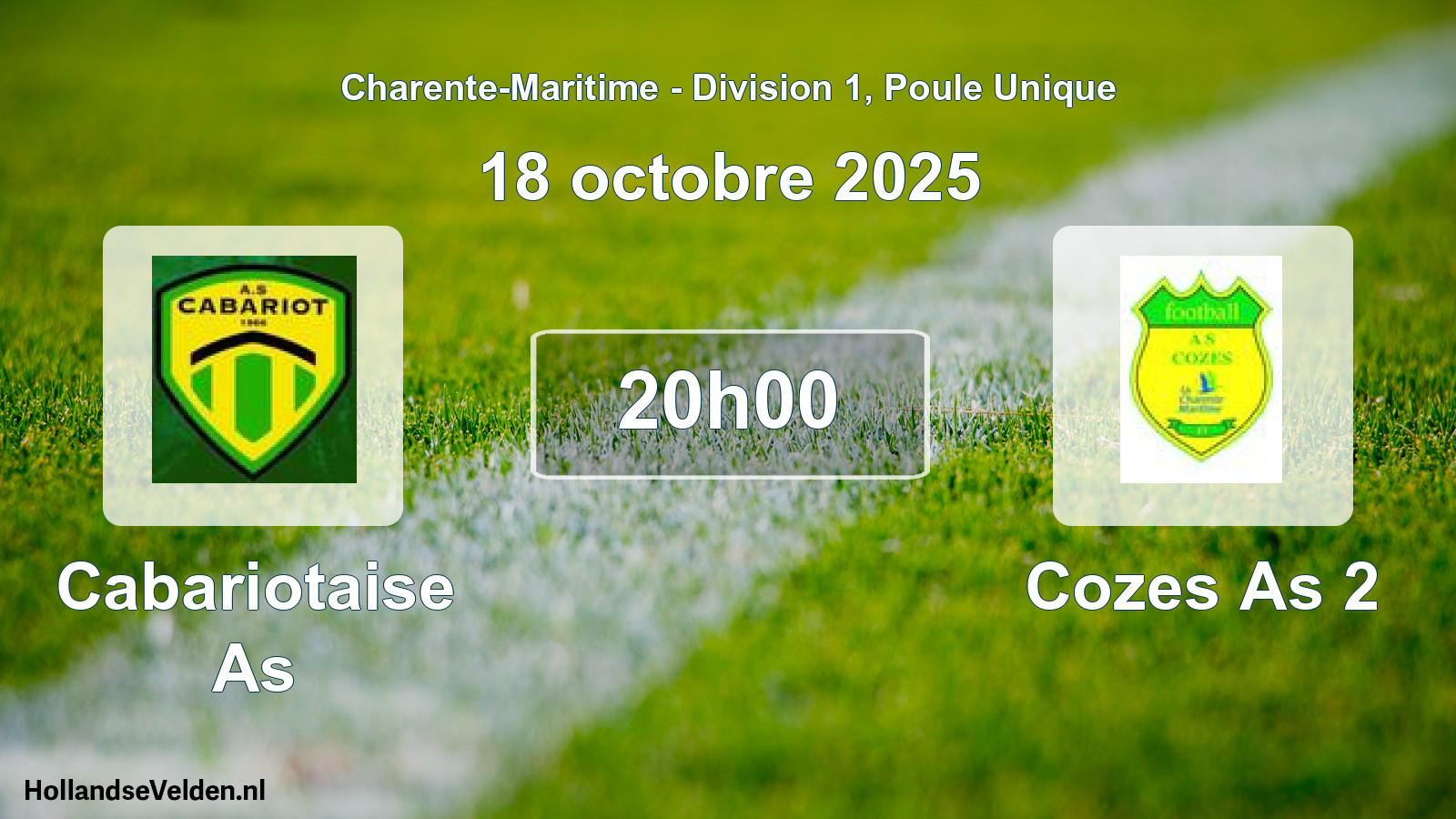 Geplande wedstrijd: Cabariotaise As - Cozes As 2 (18 octobre 2025)