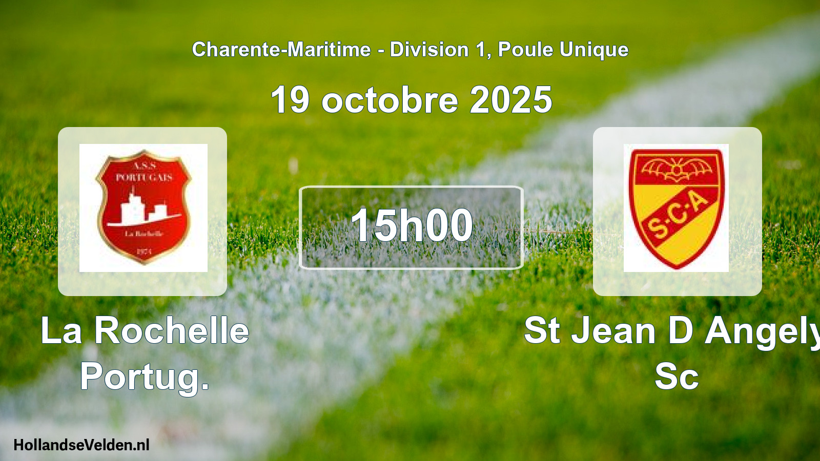 Geplande wedstrijd: La Rochelle Portug. - St Jean D Angely Sc (19 octobre 2025)
