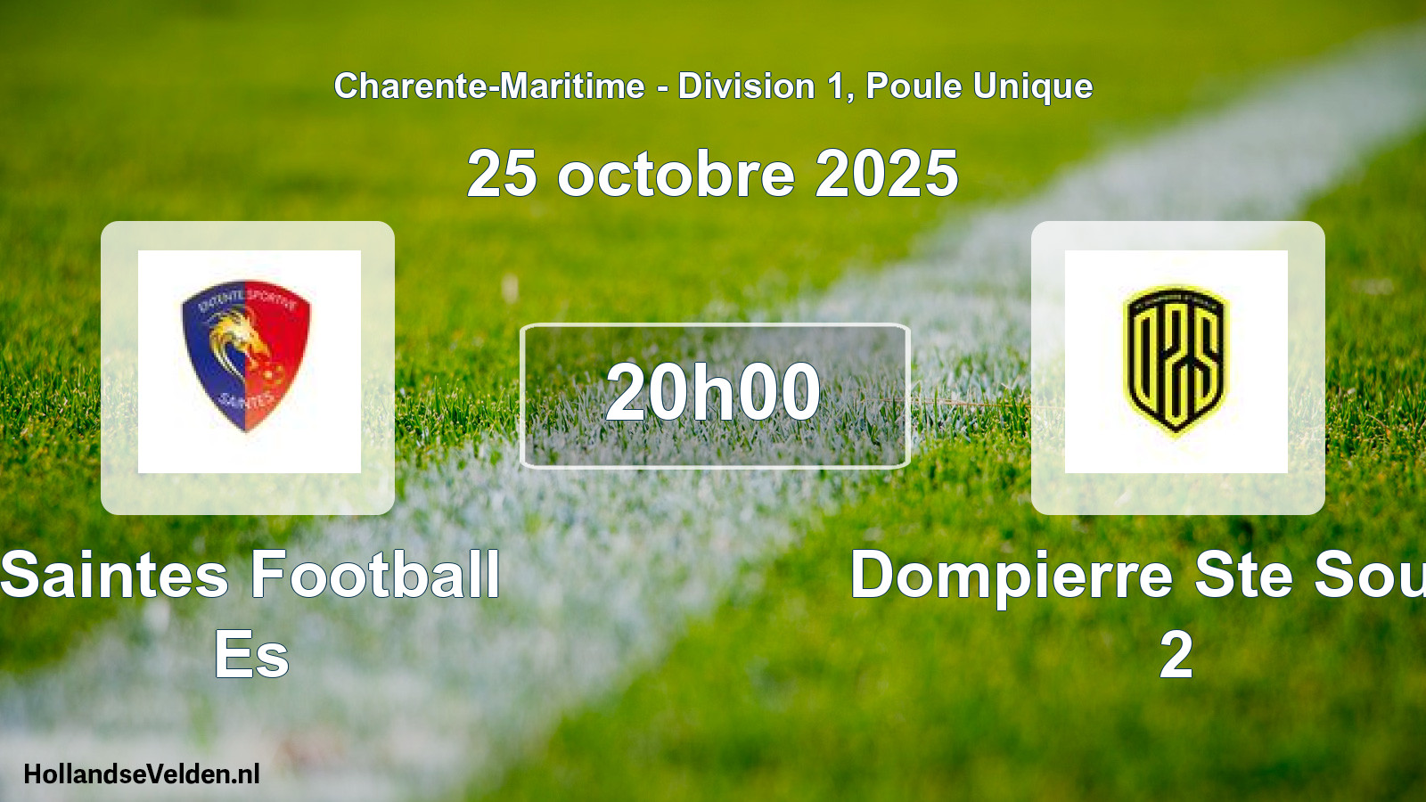 Geplande wedstrijd: Saintes Football Es - Dompierre Ste Soulle 2 (25 octobre 2025)