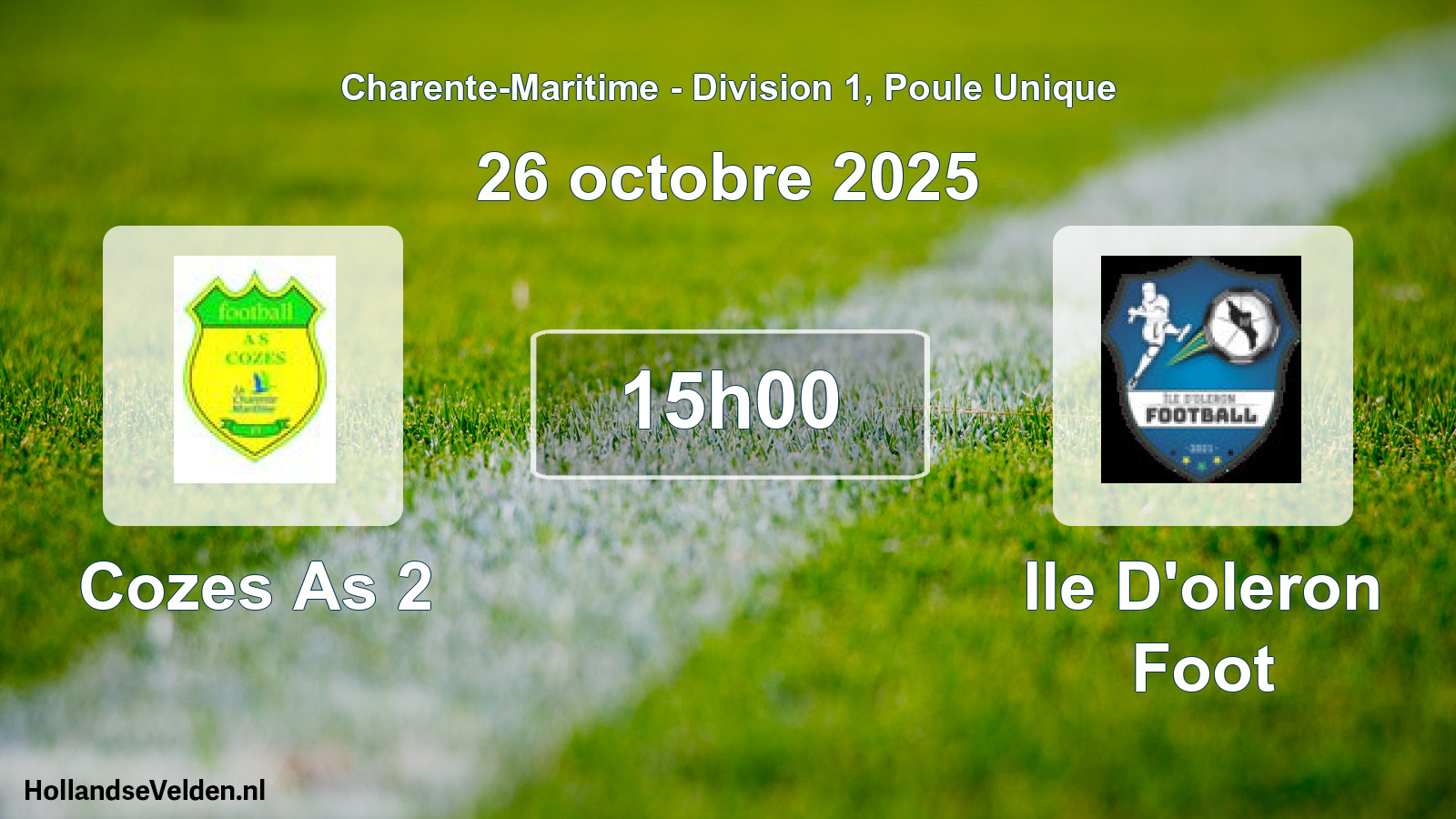 Geplande wedstrijd: Cozes As 2 - Ile D'oleron Foot (26 octobre 2025)