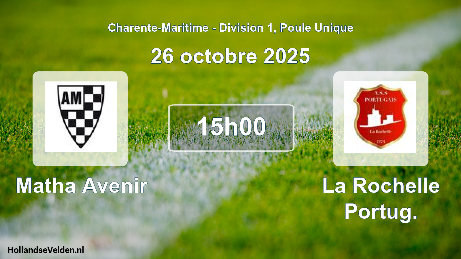 Geplande wedstrijd: Matha Avenir - La Rochelle Portug. (26 octobre 2025)