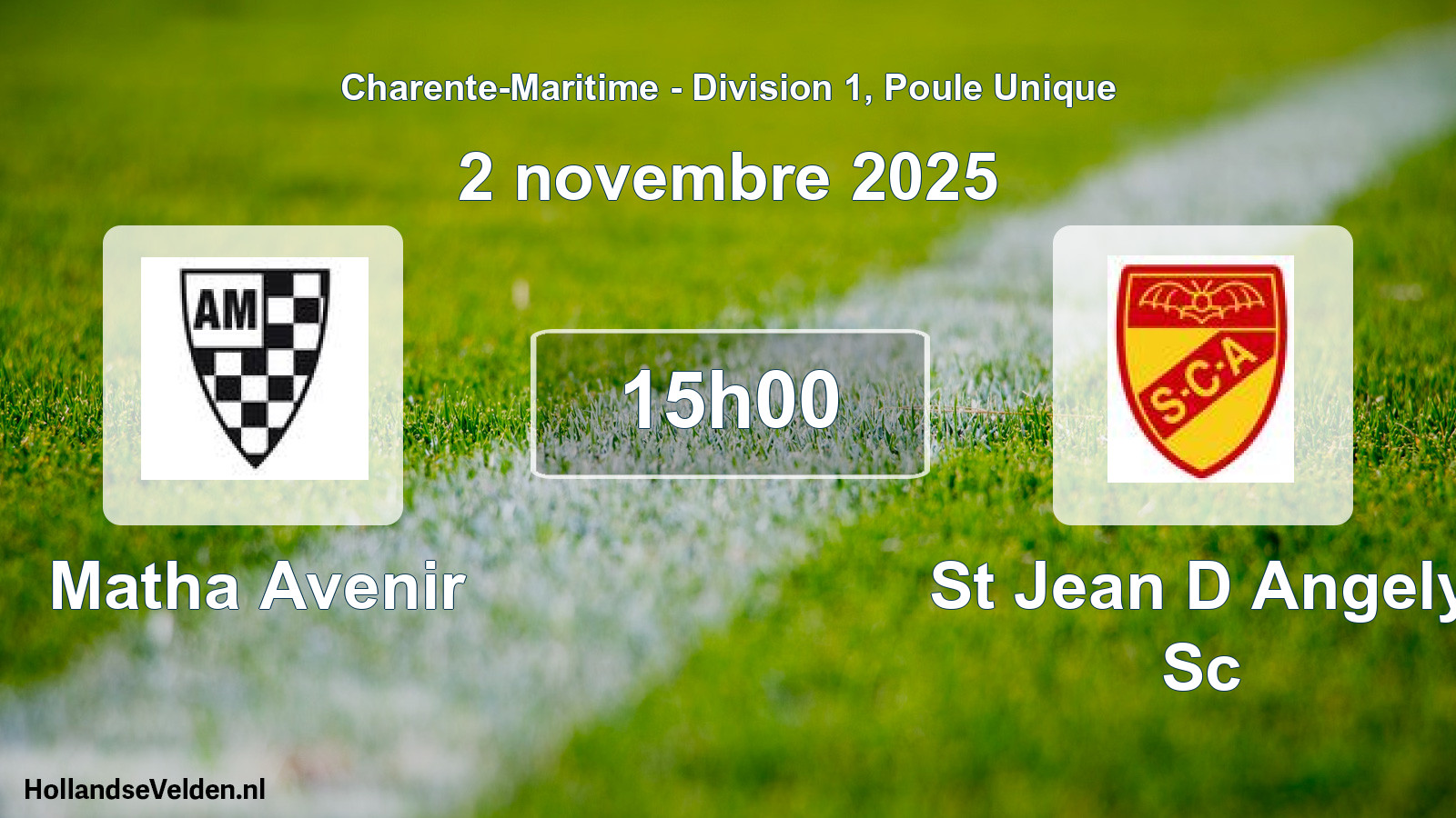 Geplande wedstrijd: Matha Avenir - St Jean D Angely Sc (2 novembre 2025)