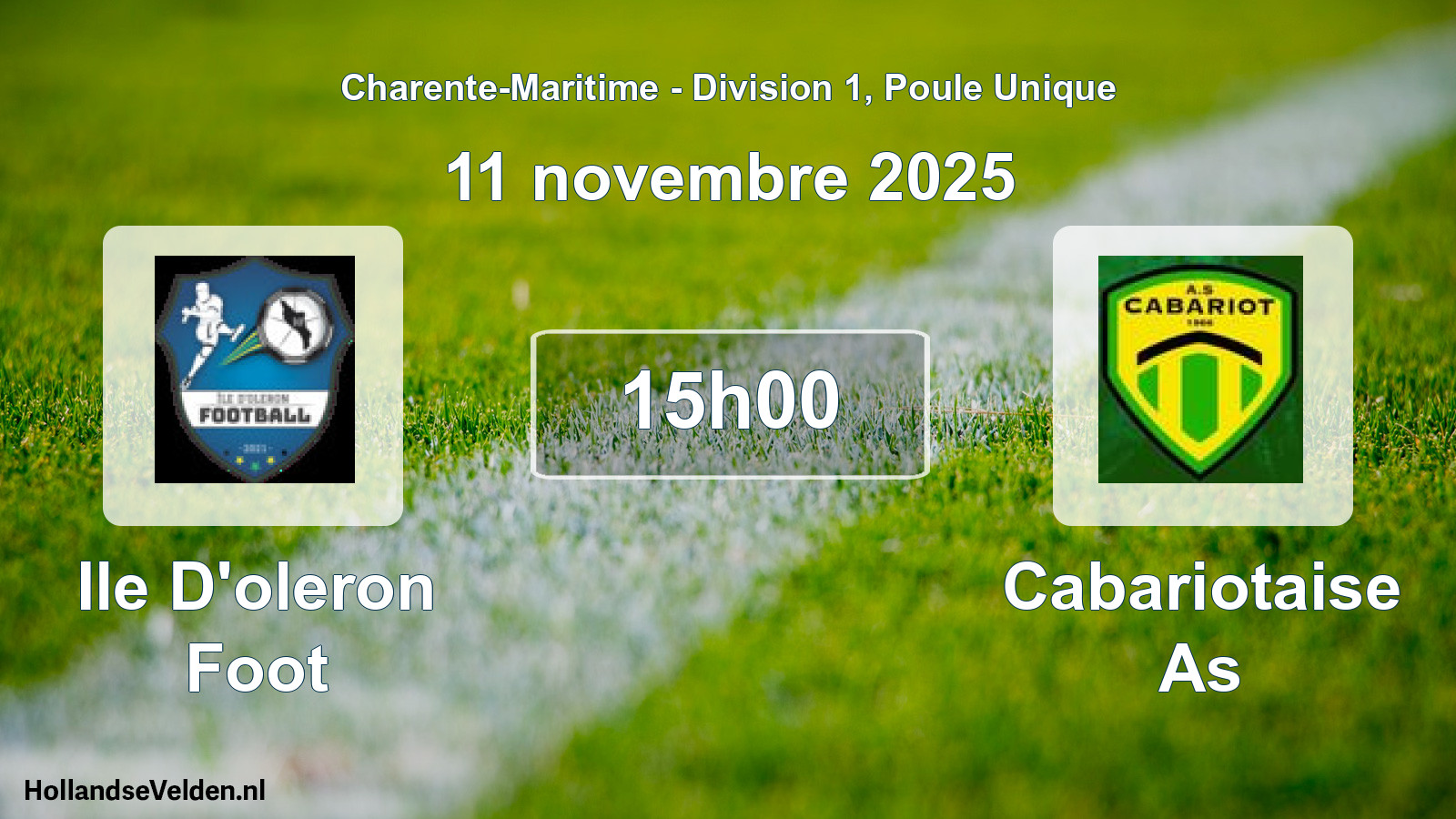 Geplande wedstrijd: Ile D'oleron Foot - Cabariotaise As (11 novembre 2025)