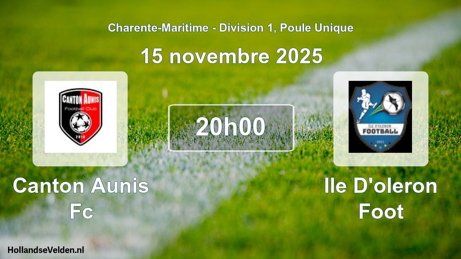 Geplande wedstrijd: Canton Aunis Fc - Ile D'oleron Foot (15 novembre 2025)