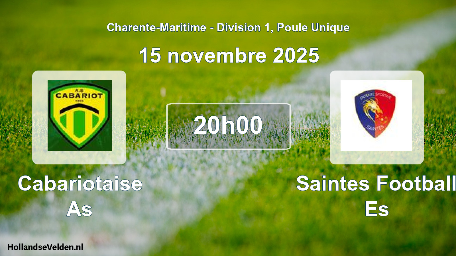Geplande wedstrijd: Cabariotaise As - Saintes Football Es (15 novembre 2025)