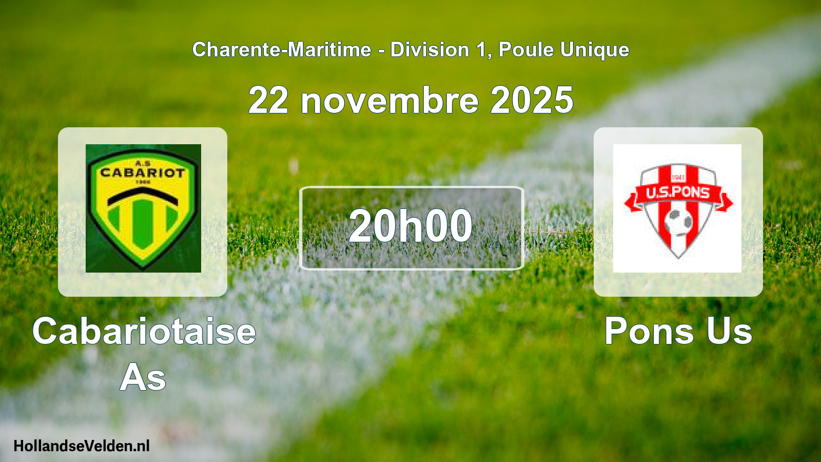 Geplande wedstrijd: Cabariotaise As - Pons Us (22 novembre 2025)