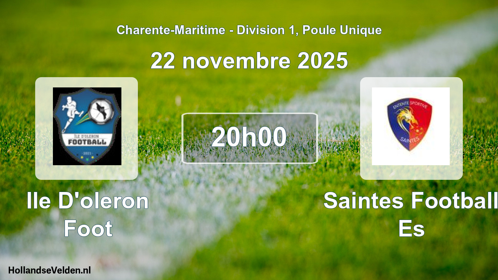 Geplande wedstrijd: Ile D'oleron Foot - Saintes Football Es (22 novembre 2025)