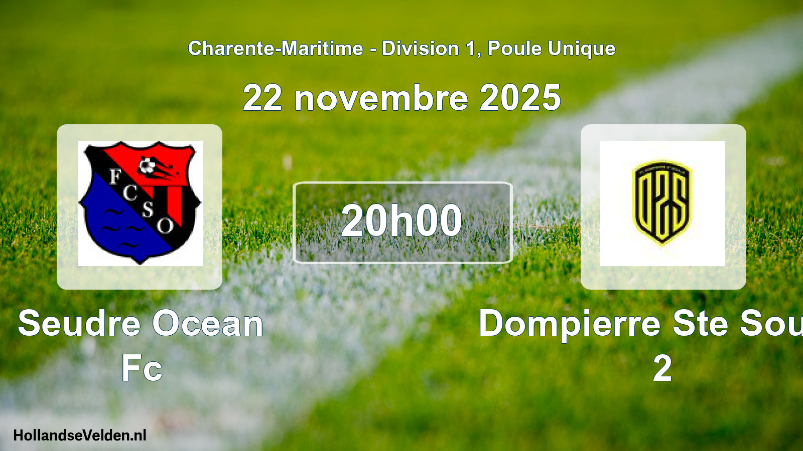 Geplande wedstrijd: Seudre Ocean Fc - Dompierre Ste Soulle 2 (22 novembre 2025)