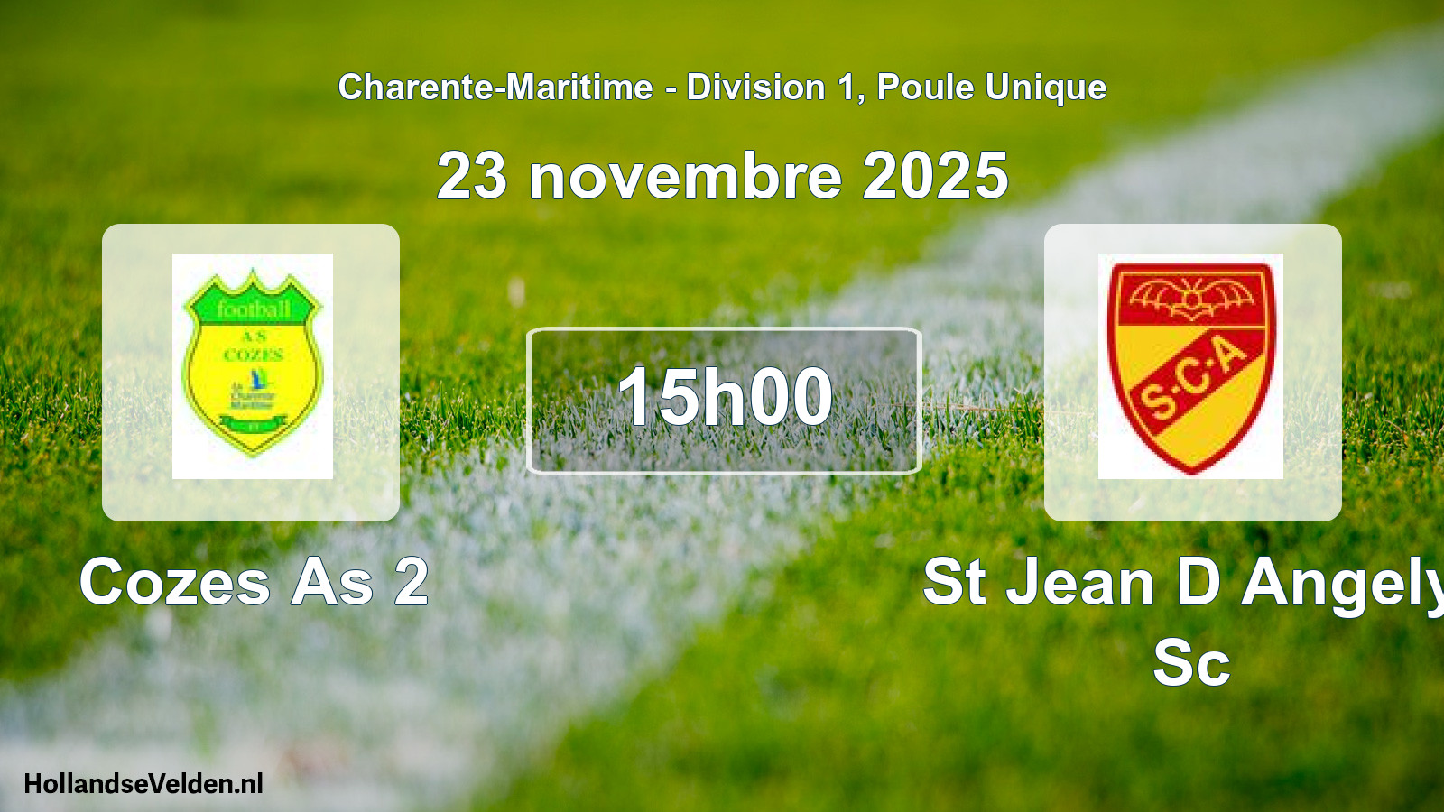 Geplande wedstrijd: Cozes As 2 - St Jean D Angely Sc (23 novembre 2025)