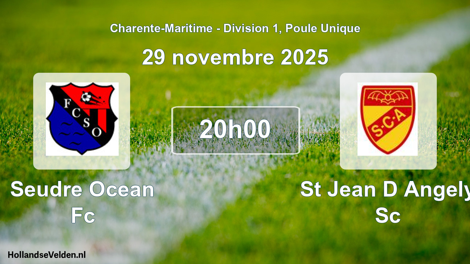 Geplande wedstrijd: Seudre Ocean Fc - St Jean D Angely Sc (29 novembre 2025)