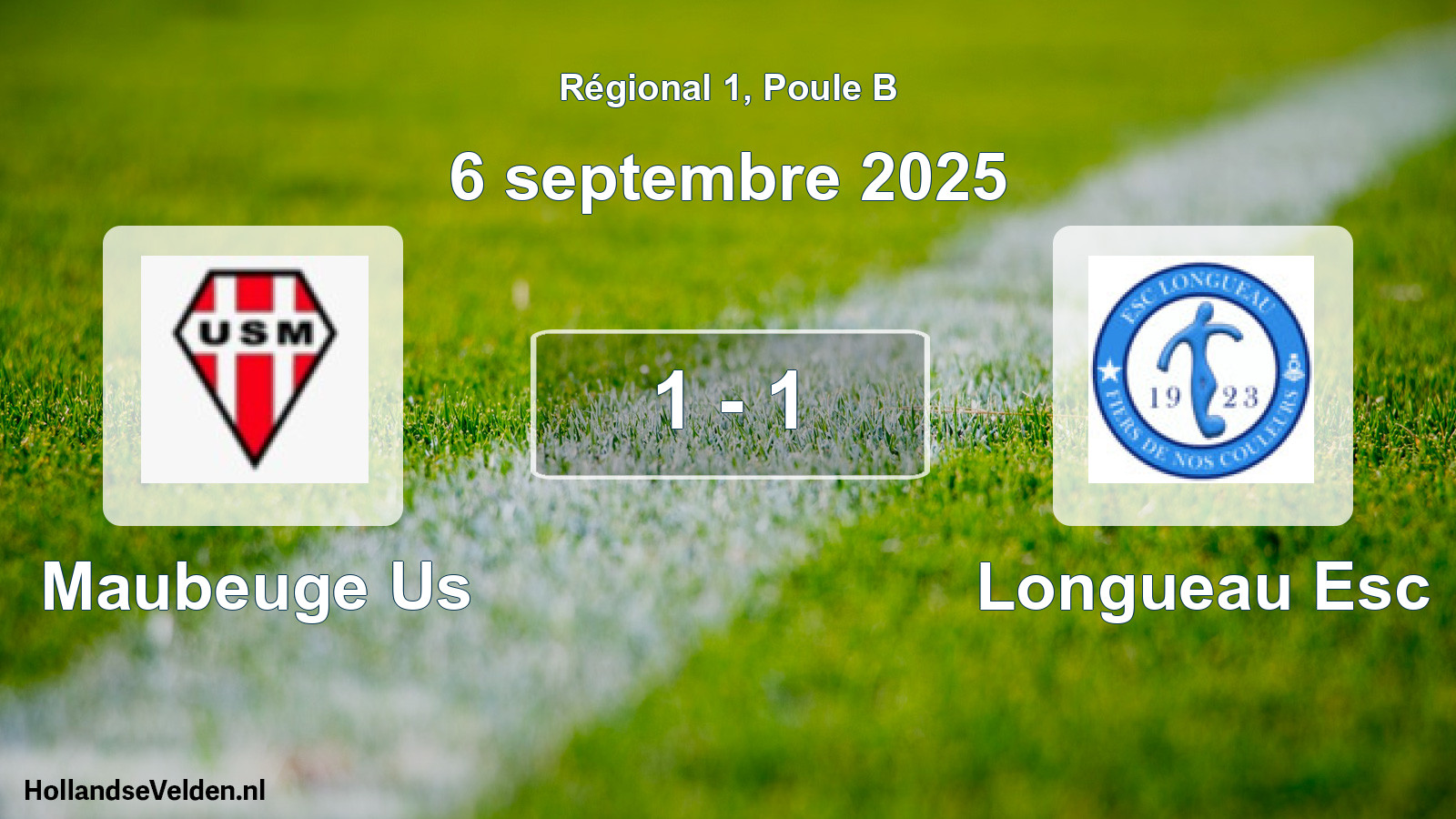Gespeelde wedstrijd: Maubeuge Us - Longueau Esc 1 - 1 (6 septembre 2025)
