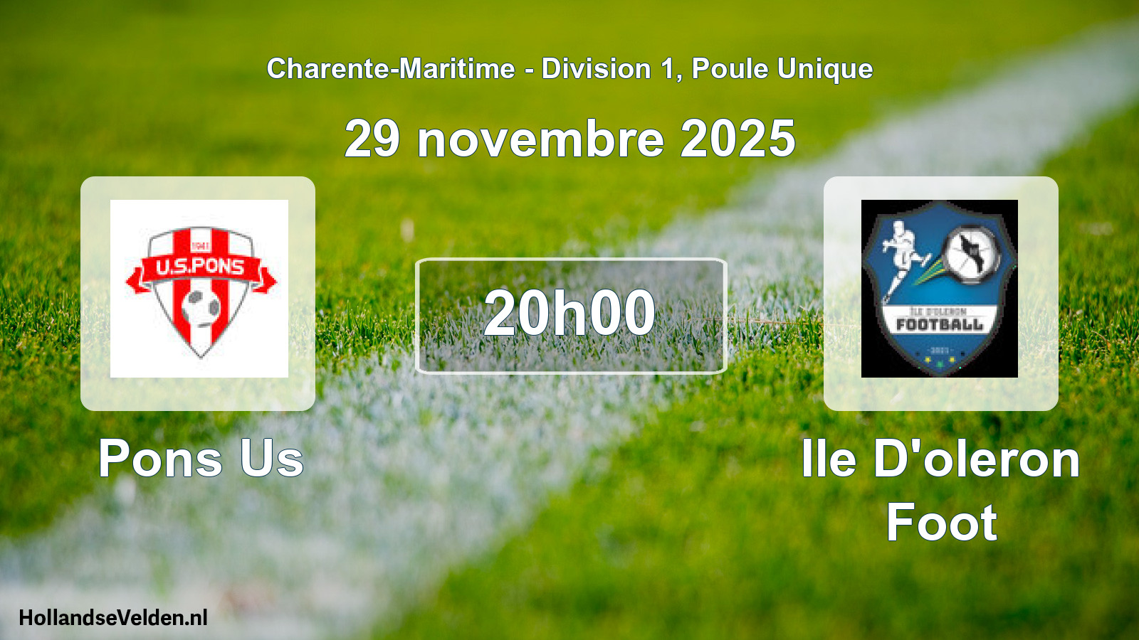 Geplande wedstrijd: Pons Us - Ile D'oleron Foot (29 novembre 2025)