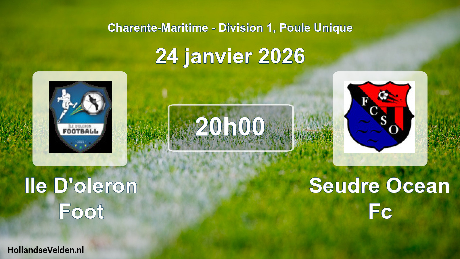 Geplande wedstrijd: Ile D'oleron Foot - Seudre Ocean Fc (24 janvier 2026)