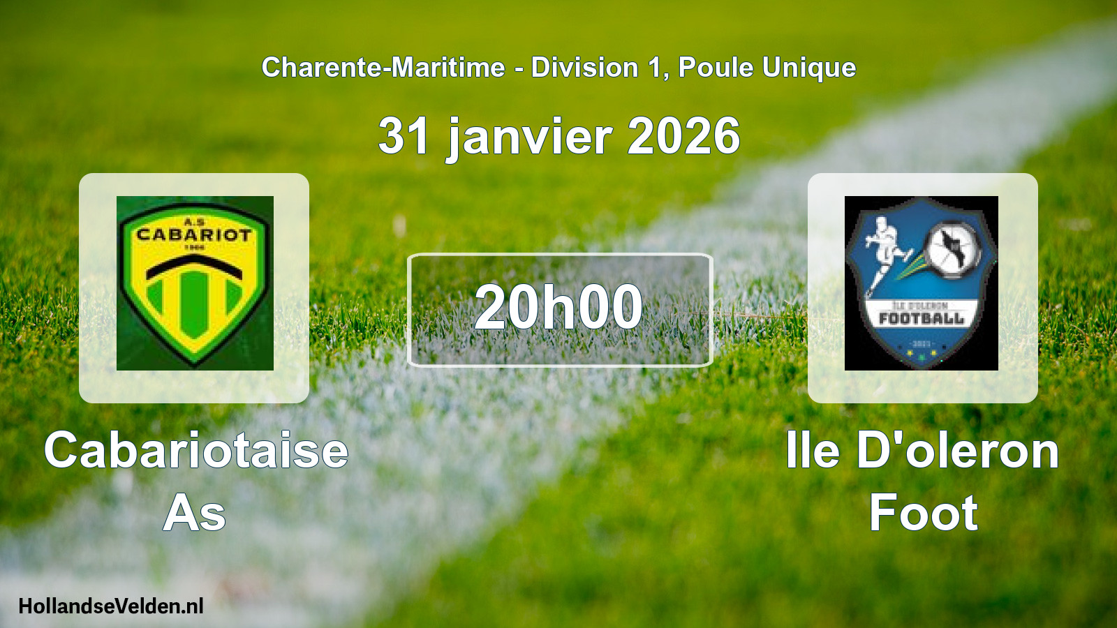 Geplande wedstrijd: Cabariotaise As - Ile D'oleron Foot (31 janvier 2026)