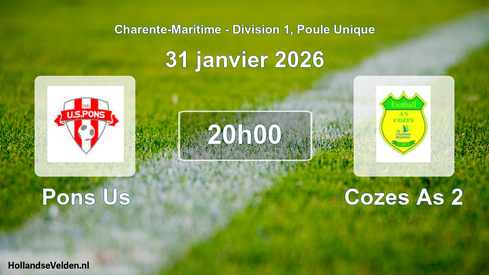 Geplande wedstrijd: Pons Us - Cozes As 2 (31 janvier 2026)