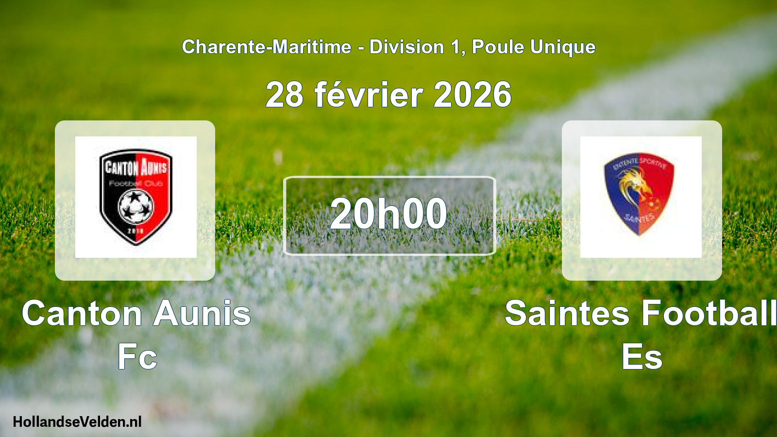 Geplande wedstrijd: Canton Aunis Fc - Saintes Football Es (28 février 2026)