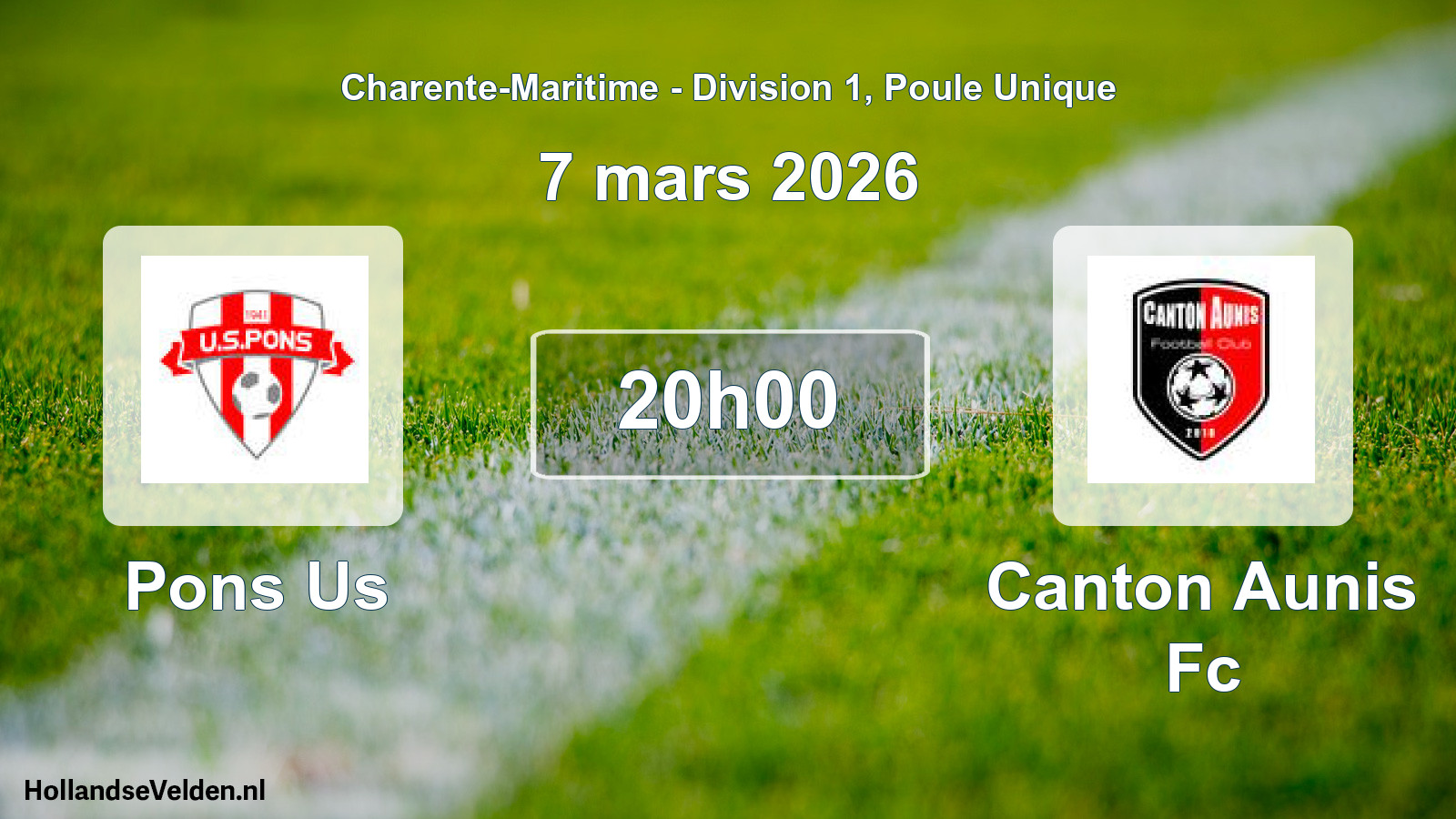 Geplande wedstrijd: Pons Us - Canton Aunis Fc (7 mars 2026)