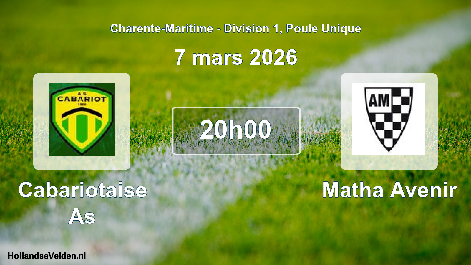 Geplande wedstrijd: Cabariotaise As - Matha Avenir (7 mars 2026)