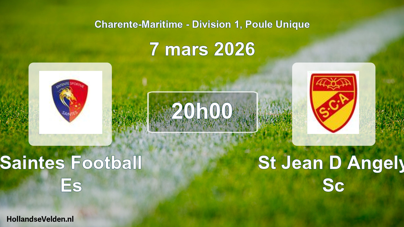 Geplande wedstrijd: Saintes Football Es - St Jean D Angely Sc (7 mars 2026)