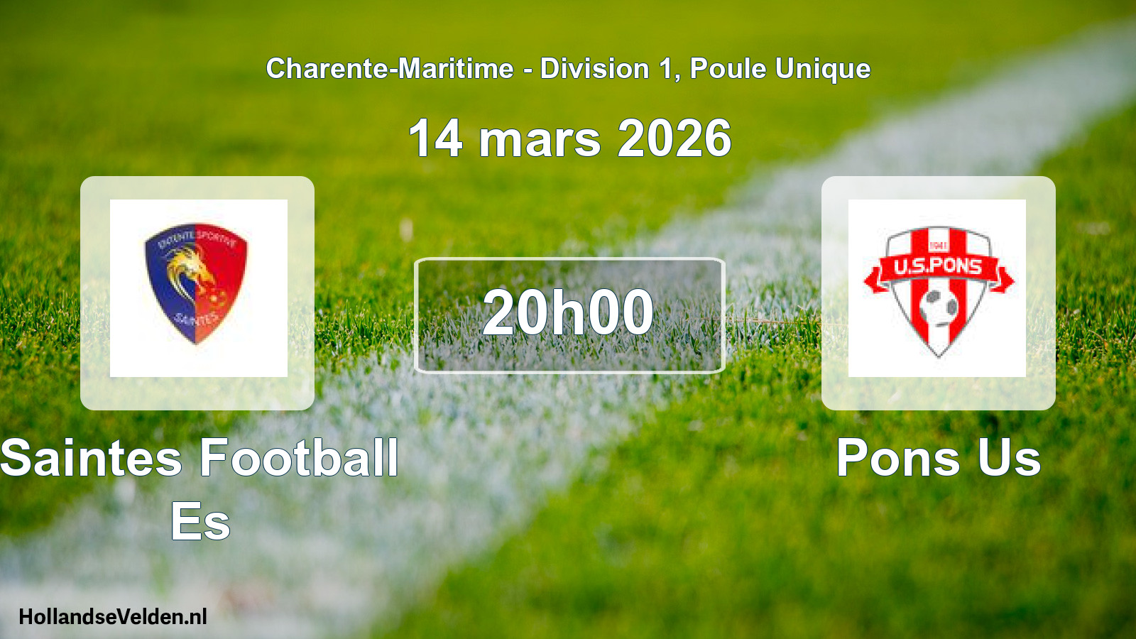 Geplande wedstrijd: Saintes Football Es - Pons Us (14 mars 2026)