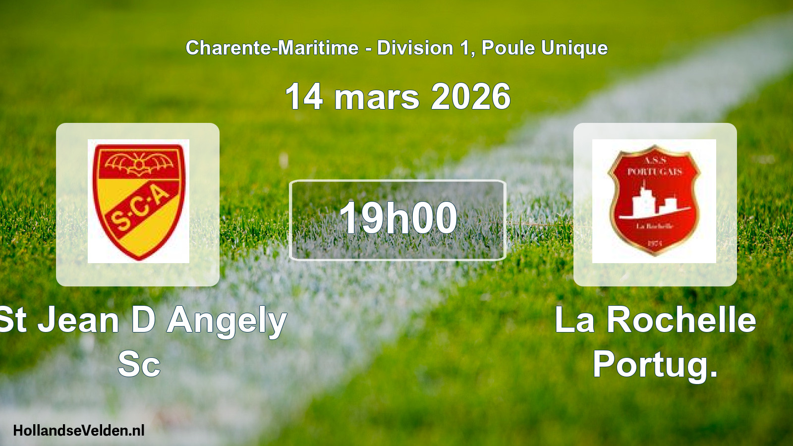 Geplande wedstrijd: St Jean D Angely Sc - La Rochelle Portug. (14 mars 2026)