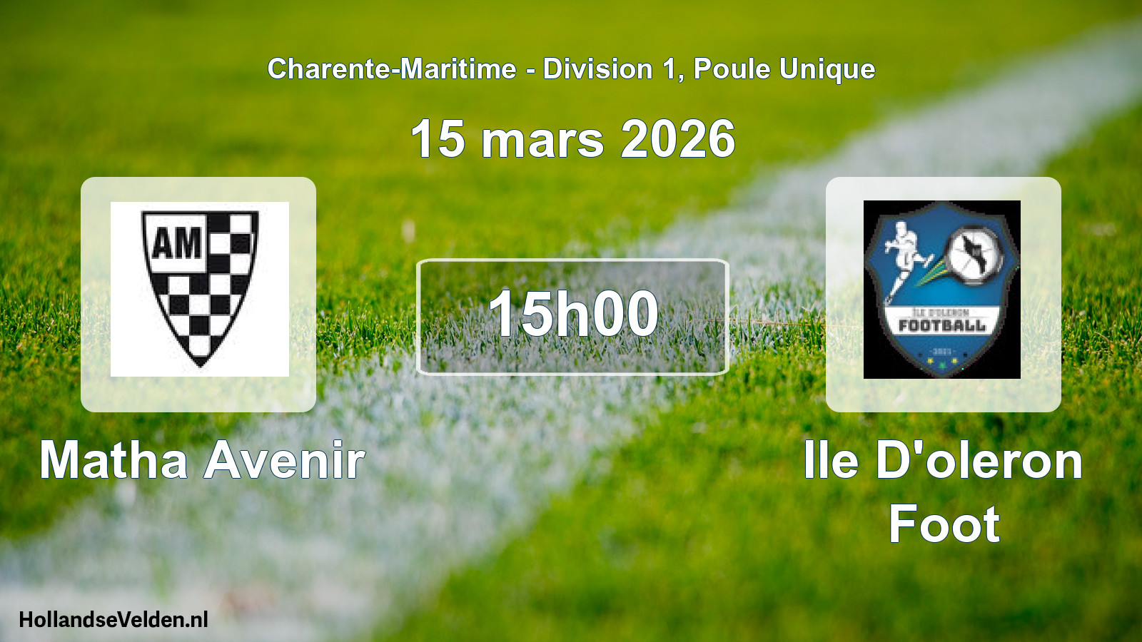 Geplande wedstrijd: Matha Avenir - Ile D'oleron Foot (15 mars 2026)
