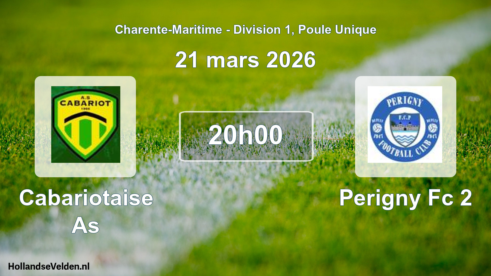 Geplande wedstrijd: Cabariotaise As - Perigny Fc 2 (21 mars 2026)