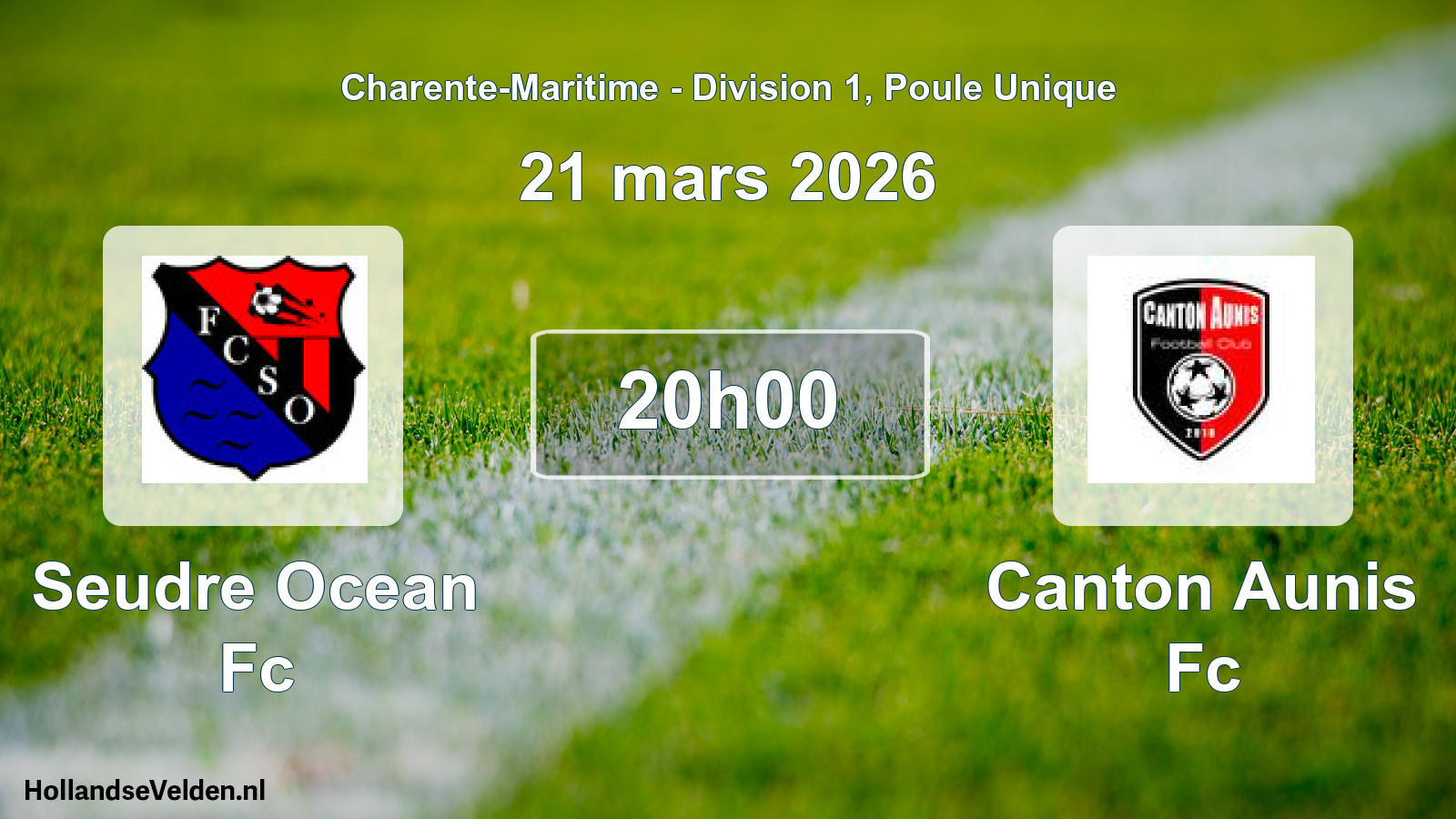 Geplande wedstrijd: Seudre Ocean Fc - Canton Aunis Fc (21 mars 2026)