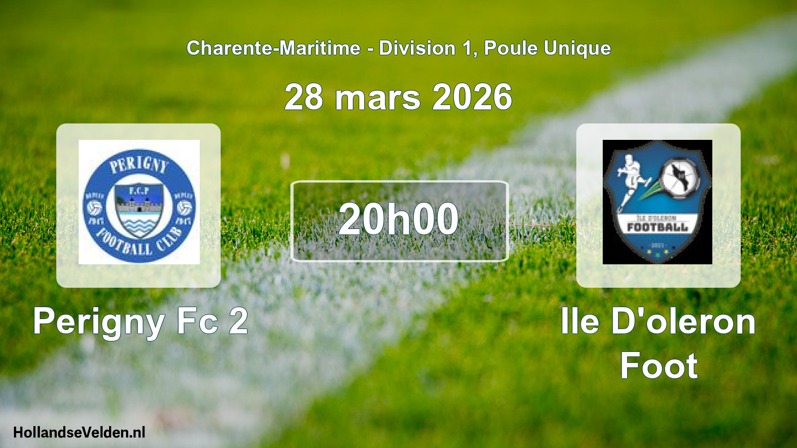 Geplande wedstrijd: Perigny Fc 2 - Ile D'oleron Foot (28 mars 2026)