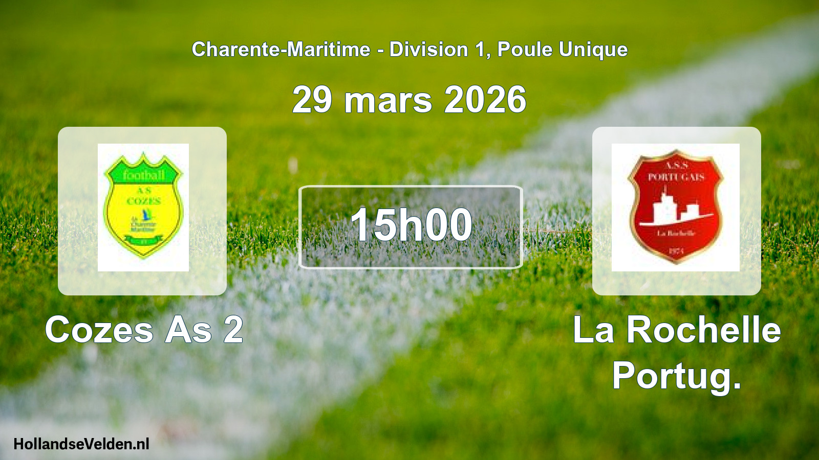 Geplande wedstrijd: Cozes As 2 - La Rochelle Portug. (29 mars 2026)