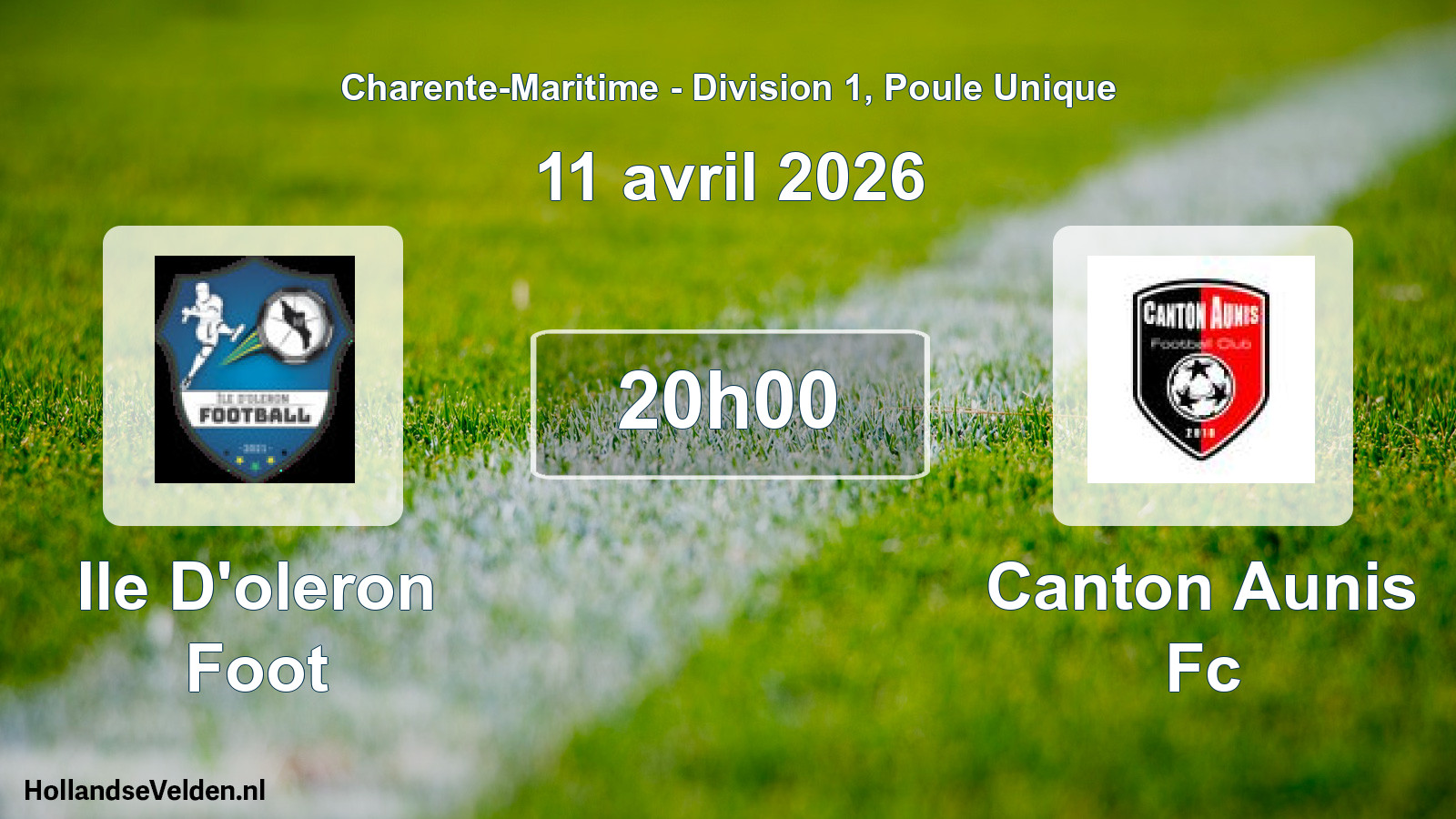 Geplande wedstrijd: Ile D'oleron Foot - Canton Aunis Fc (11 avril 2026)